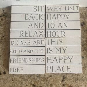 Distressed white wood pallet coasters